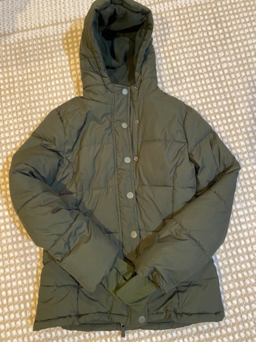 Amazon Essentials Olive Puffer Jacket with Hood - Women's Size XS